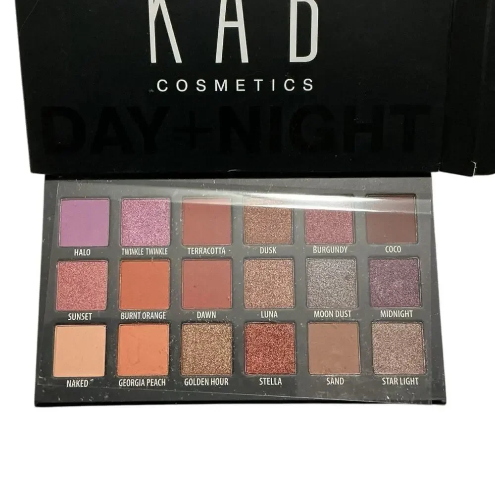 KAB Cosmetics Day + Night Eyeshadow Palette Neutral & Glam Tones Brand New
